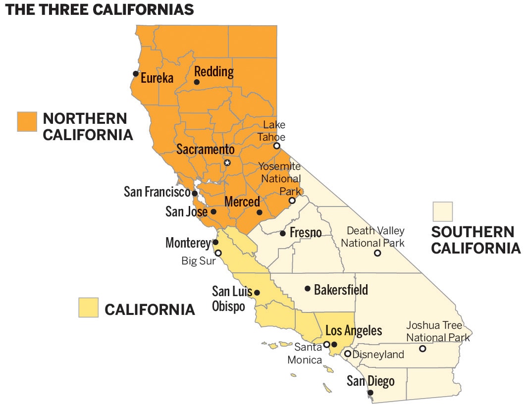 california regions map